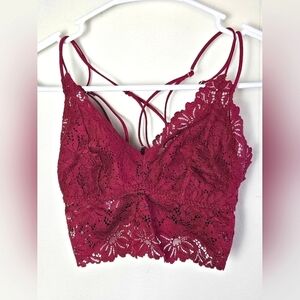Women's Victoria's Secret PINK Lined Lace Strappy Back Bralette, Medium